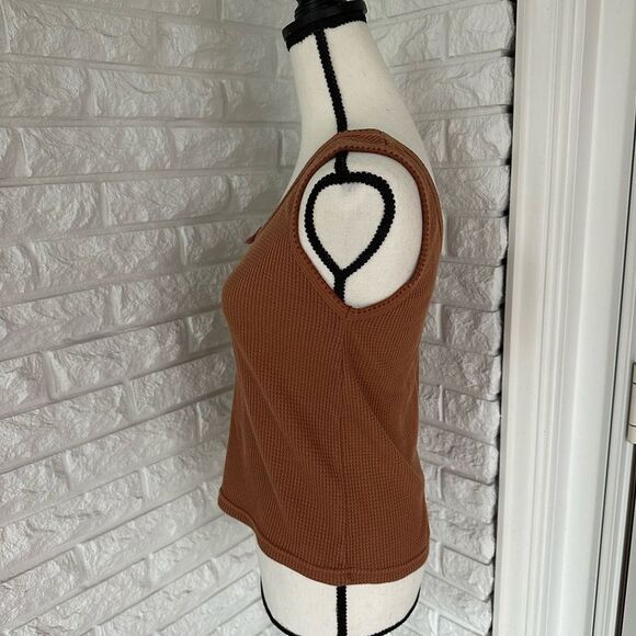 Burnt Orange Tank Top w/ Bow Detail - Picture 3 of 5